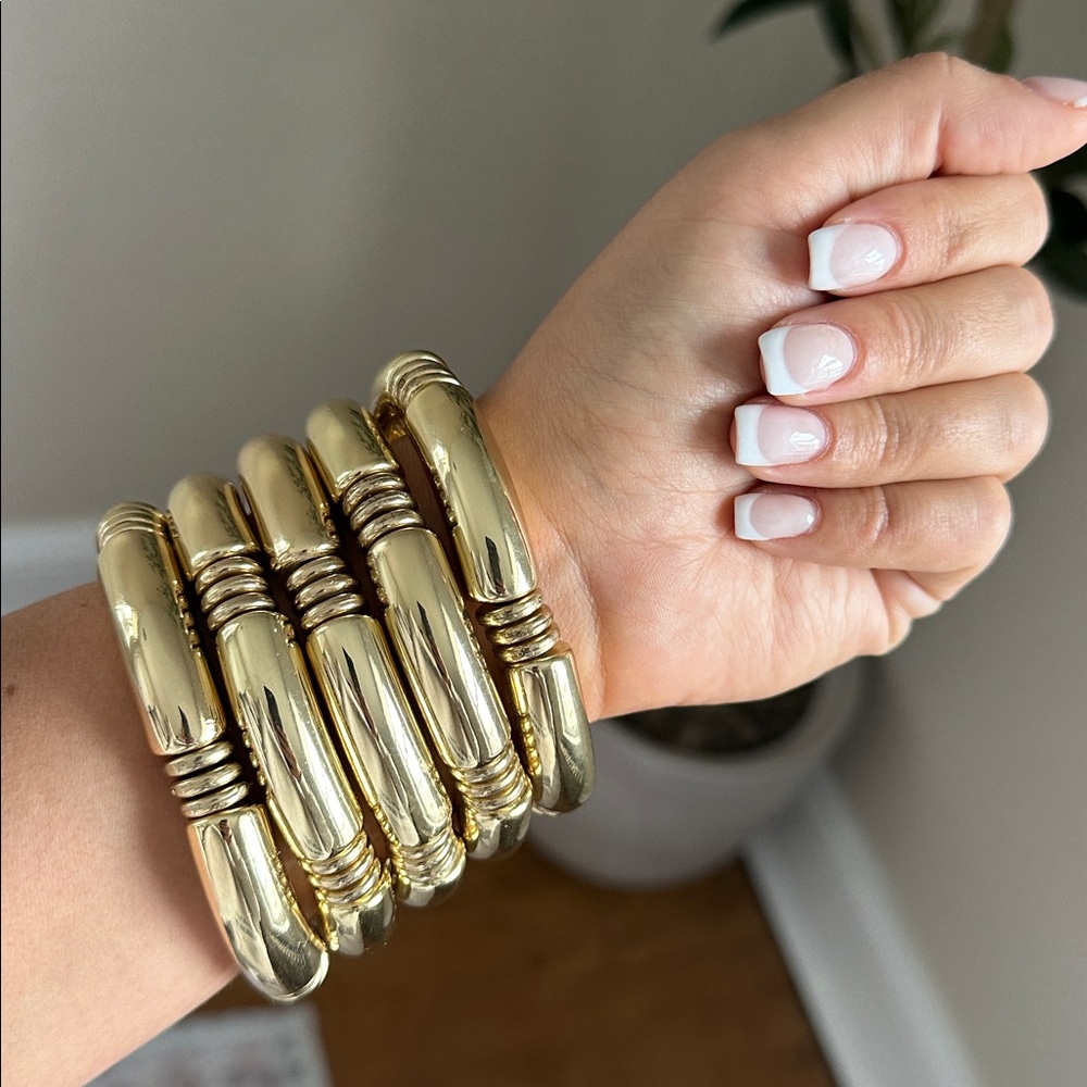 Elegant Gold Bangle Set - Picture 2 of 2
